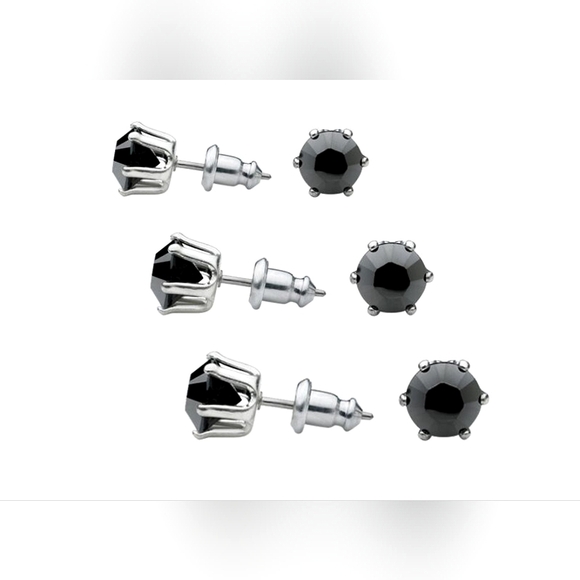 Crystals By Swarovski® Multi-Color Opaque Crystal Stud Earrings ~ Silver Overlay - Picture 9 of 10